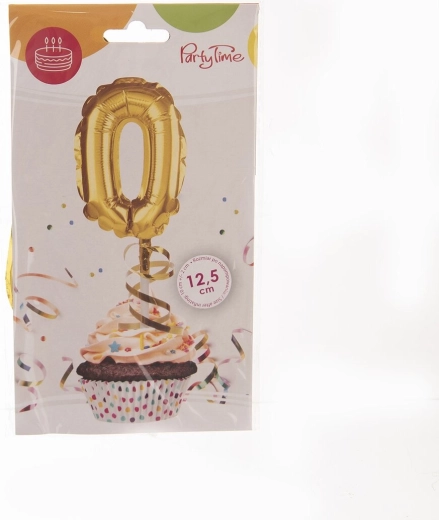 Palloncino in foil numero 0 oro 12,5 cm