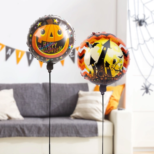 Palloncini in foil di Halloween a forma di zucca e castello – 2 pezzi
