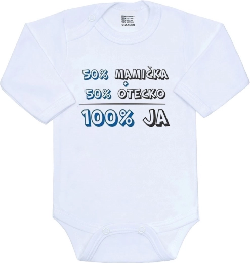 Body neonato New Baby 50% mamma + 50% papà - 100% io blu