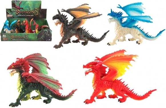 figurina di drago in plastica 20 cm – 4 tipi in scatola