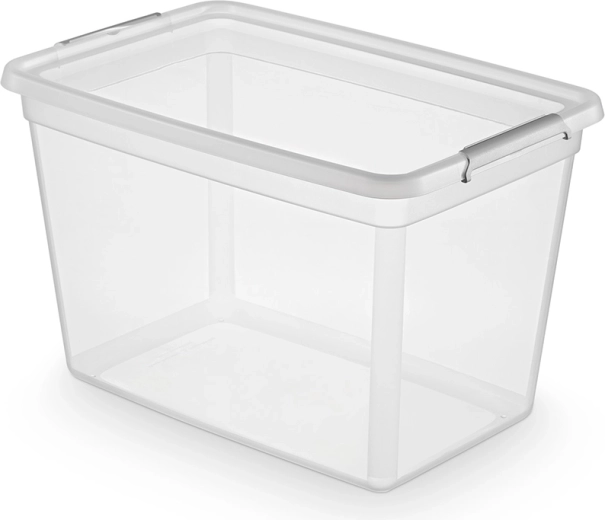 Box contenitore Basestore con coperchio e clip 60 l (58 × 39 × 35 cm)