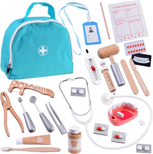 Set da dentista in legno per bambini con accessori