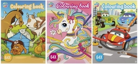 Album da colorare da 64 fogli (mix di motivi)