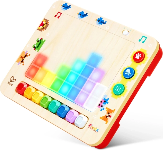 Mini pianoforte Hape PixelZ con effetti luminosi e sonori