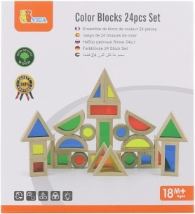Blocchi colorati in legno - 24 pezzi