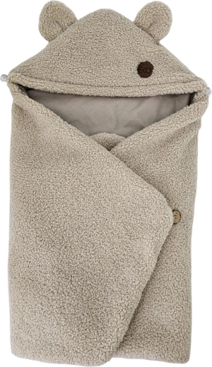 EKO sacco avvolgente per seggiolino auto in bouclé con cotone beige scuro 110 × 100 cm – Beige scuro