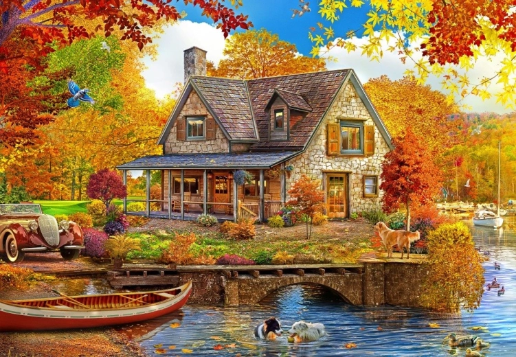 Puzzle Casa sul lago 1000 pezzi BLUEBIRD