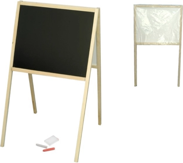 Lavagna per bambini in legno bifacciale a cavalletto Ačko 82 × 47,5 × 50 cm