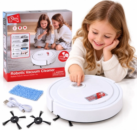 Aspirapolvere robotico giocattolo per bambini con funzione di aspirazione