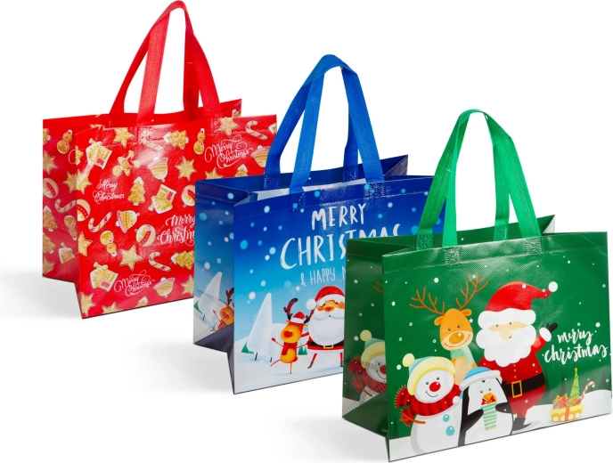 Borsa regalo natalizia con motivo - 12 pezzi