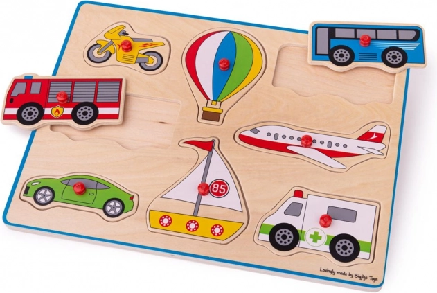 Puzzle in legno trasporti Bigjigs Toys