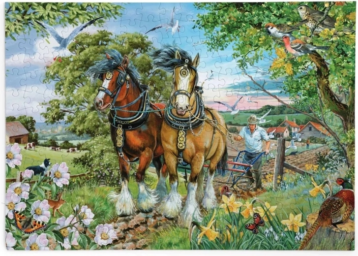 Puzzle La bellezza e la forza dei cavalli con pezzi grandi