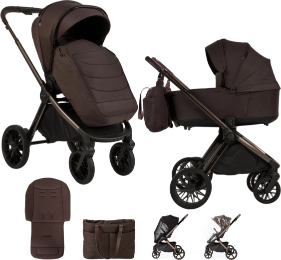 Passeggino combinato Adamex Bianco New Chocolate Brown 2 in 1