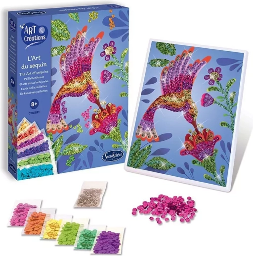 Sentosphère paillettes colorate colibrì