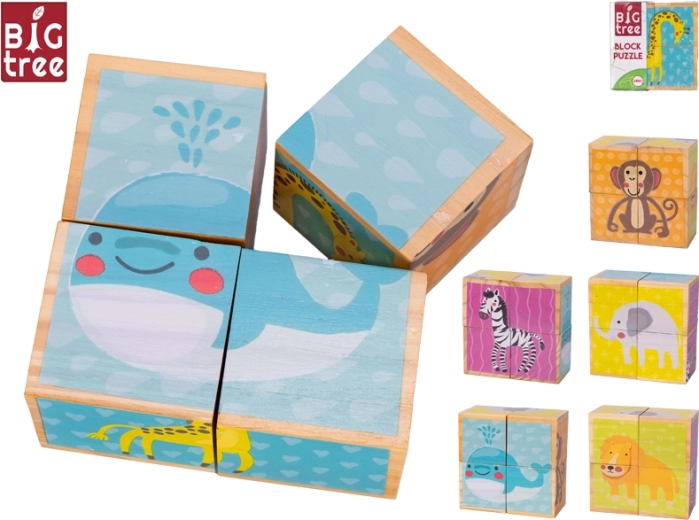 Blocchi di legno con animali BIG TREE, 4 pezzi, FSC