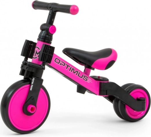 Bicicletta senza pedali per bambini e triciclo 3 in 1 Optimus Pink