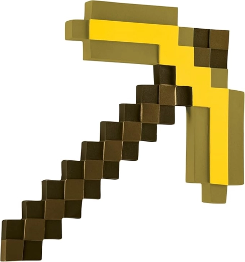 Piccone dorato Minecraft per costume, 41 cm