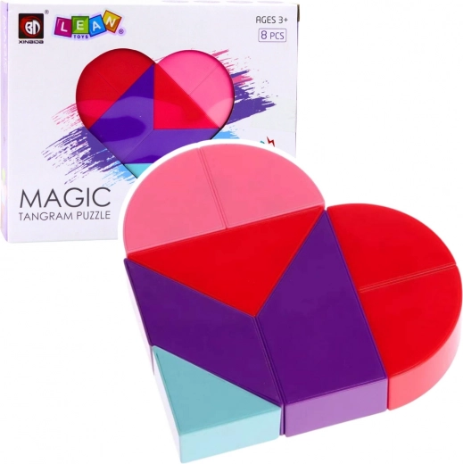 Tangram magnetico a forma di cuore – 8 pezzi