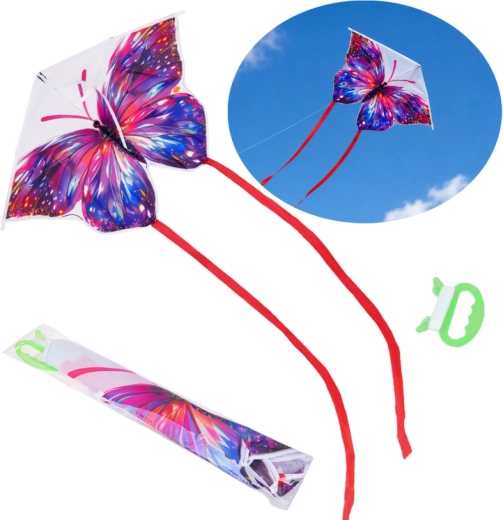 Aquilone colorato per bambini a farfalla con lunghe nastri