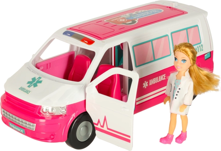 Bambola dottoressa e attrezzatura medica