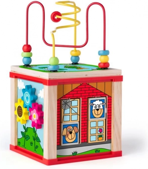 Cubo attività in legno Casetta