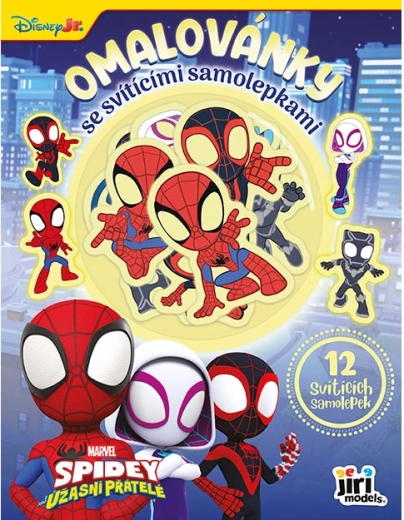 Album da colorare con adesivi luminosi Spidey