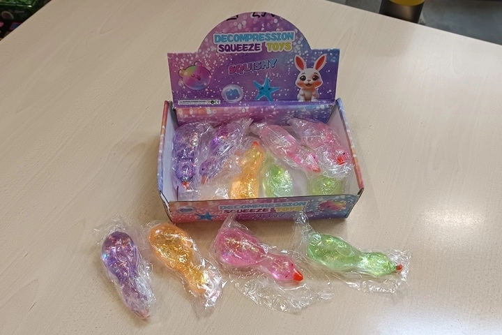 Anatra antistress da schiacciare con glitter - 1 pezzo