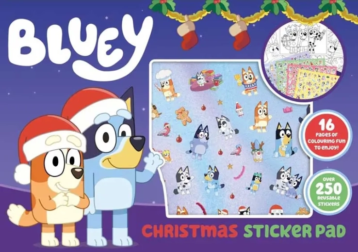 Set di disegni da colorare natalizi con adesivi Bluey