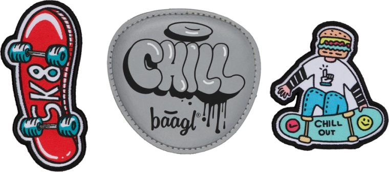 Distintivi intercambiabili BAAGL Baaglies – set da 3 pz Chill Skate