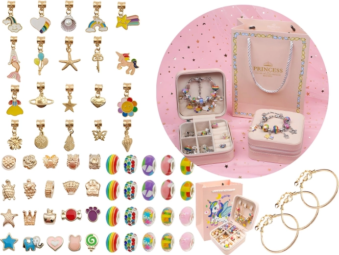 Set arcobaleno per creare gioielli e braccialetti con perline e ciondoli