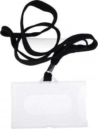 Portanome da collo con cordoncino 45 cm – nero o blu scuro