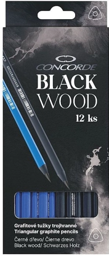 Matite in grafite CONCORDE Black Wood HB, triangolari, 12 pz