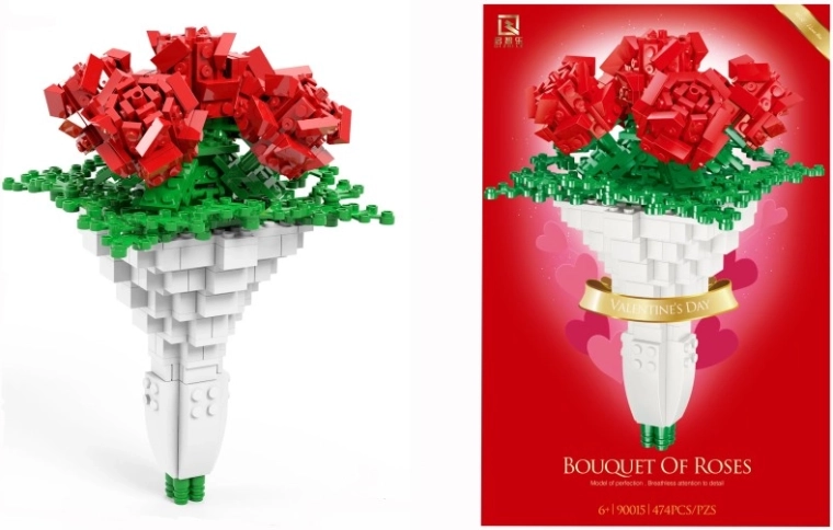 Set di costruzione bouquet di rose – 474 pezzi