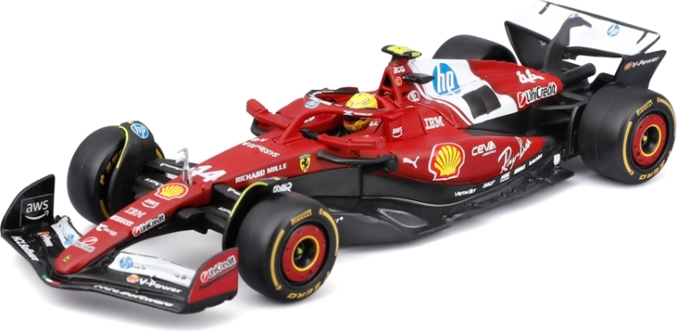 Modello Bburago Formula 1 Ferrari SF-25 2025 Lewis Hamilton 1:43 in box acrilico