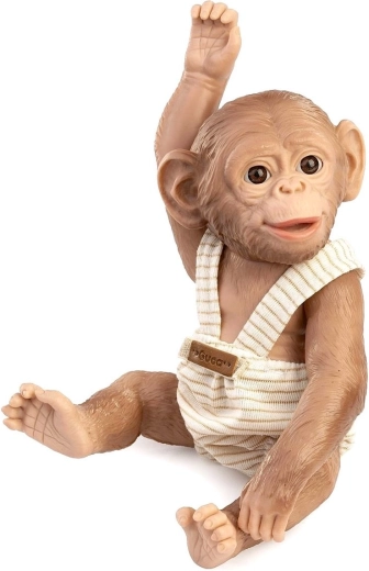 Bambino scimmia realistico Guca Reborn con corpo interamente in vinile 25 cm