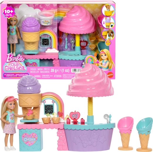 Barbie Club Chelsea gelateria con bambola e pasta modellabile
