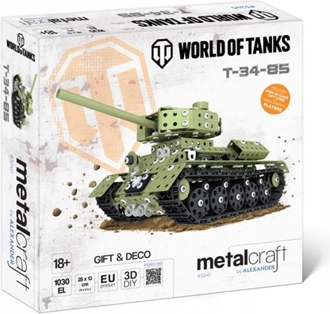 Metalcraft World of Tanks modello metallico del carro armato T-34-85