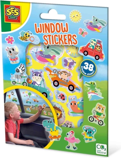 Gioco da viaggio con adesivi per finestre mix 38 pz