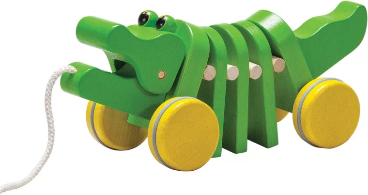 Coccodrillo danzante PlanToys – giocattolo da trainare in legno