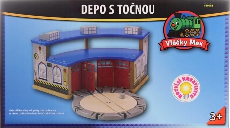 Deposito Vláčky Max con piattaforma girevole per 4 locomotive