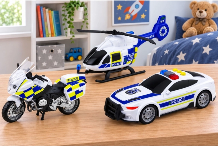 3 veicoli della polizia in un unico set