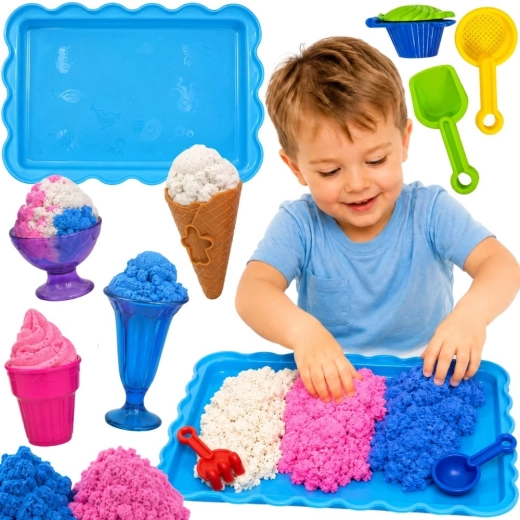 WOOPIE Sabbia cinetica gelateria con dolci, 24 pezzi