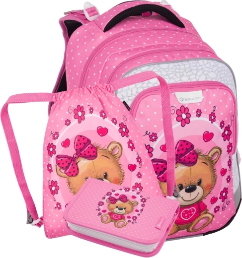 Bagmaster Lumi piccolo set scolastico per alunni di prima elementare – orsetto