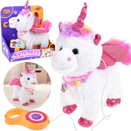Unicorno interattivo al guinzaglio – cammina, canta e muove la testa
