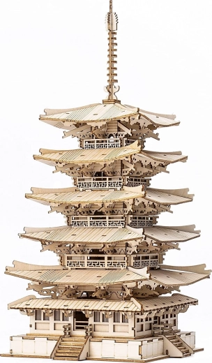Puzzle 3D in legno pagoda a cinque piani