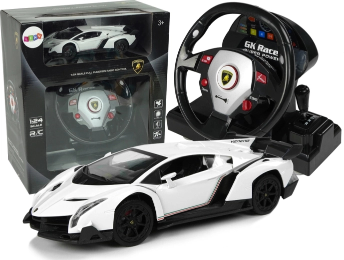 Lamborghini Veneno White telecomandata 2.4G volante con luci e suoni