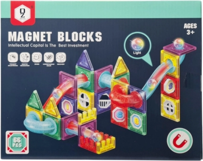 Mattoncini da costruzione magnetici – pista per biglie - 1 pezzo