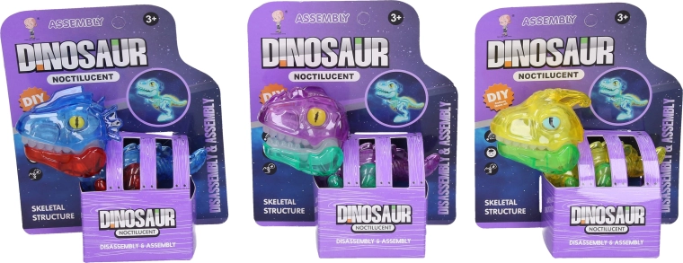 Dinosauro con scheletro fosforescente al buio - 1 pezzo