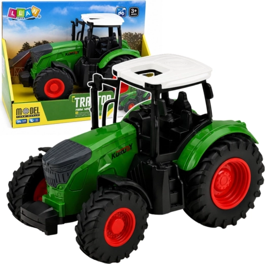 Trattore agricolo 1:24 con ruote in gomma verde-bianco