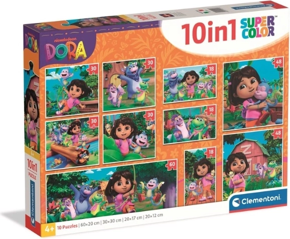 Puzzle Clementoni SuperColor 10 in 1 Dora l’Esploratrice